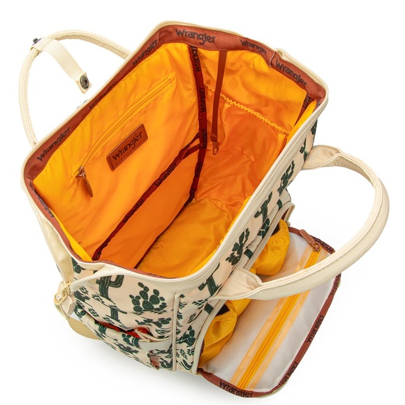 Wrangler Cactus Printed Callie Backpack/Diaper Bag- Beige - Picture 5 of 7